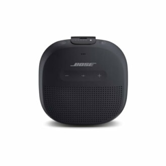 Bose portable speaker, front view.
