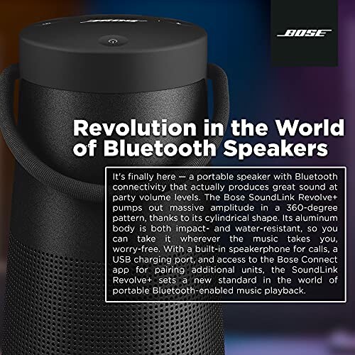 Bose SoundLink Revolve Bluetooth speaker with description