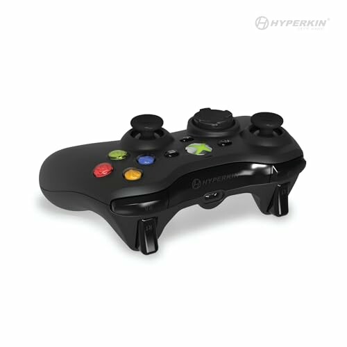 Black Hyperkin wireless gaming controller with colorful buttons.