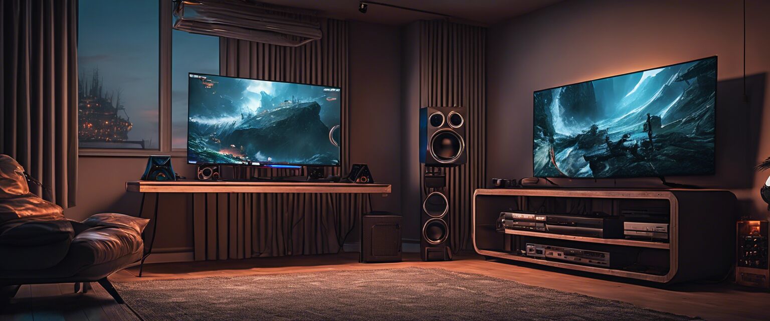 Modern game room with portable console
