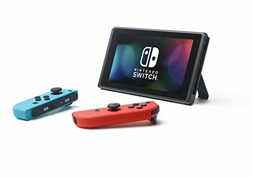Nintendo Switch with red and blue Joy-Con controllers