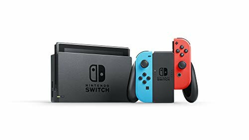 Nintendo Switch console with blue and red Joy-Con controllers.