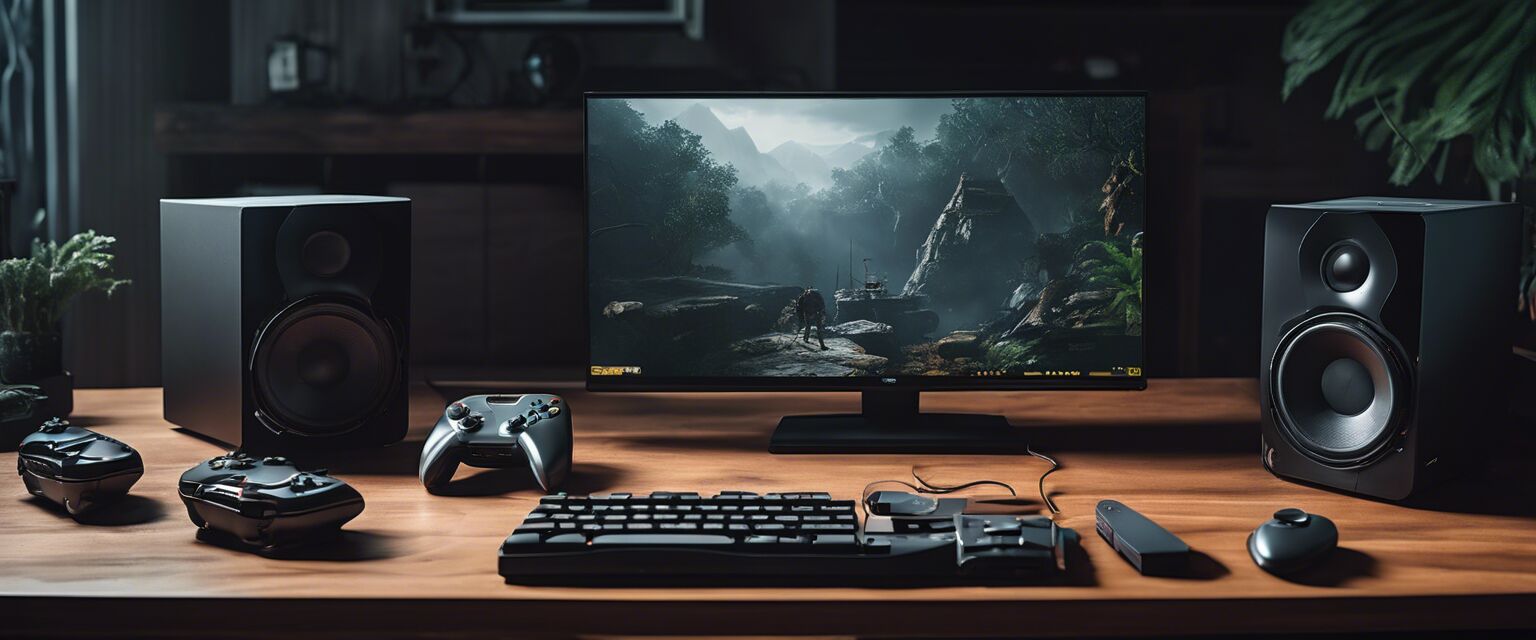 Gaming setup with wireless controller